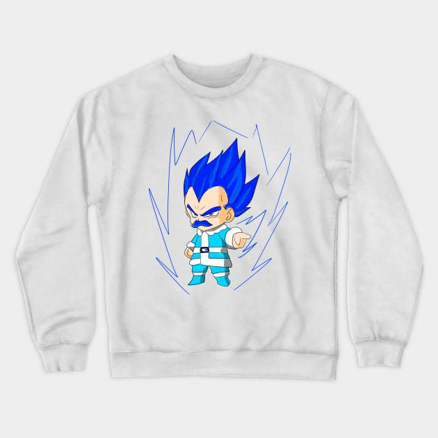 vegeta ssj blue in christmas cosplay Crewneck Sweatshirt by jorge_lebeau